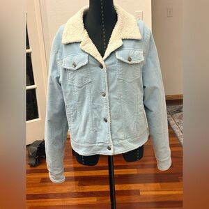 REFLECTION CORDUROY JEAN JACKET BABY-BLUE WOMEN SIZE SMALL EXCELLENT CONDITION